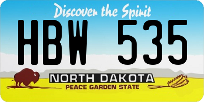 ND license plate HBW535