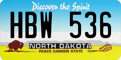 ND license plate HBW536