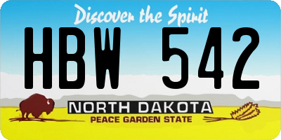 ND license plate HBW542