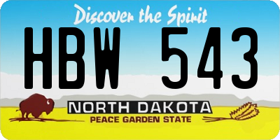 ND license plate HBW543