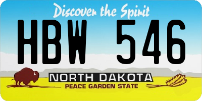ND license plate HBW546