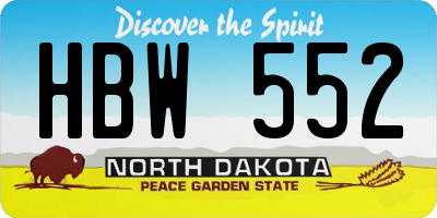 ND license plate HBW552