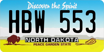 ND license plate HBW553