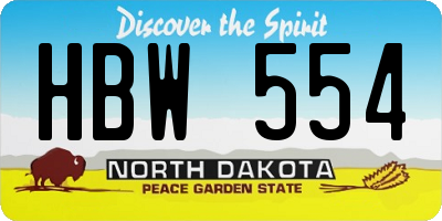 ND license plate HBW554
