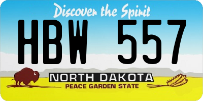 ND license plate HBW557