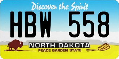 ND license plate HBW558