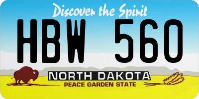 ND license plate HBW560