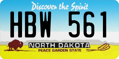 ND license plate HBW561