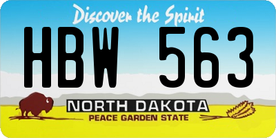 ND license plate HBW563