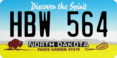 ND license plate HBW564