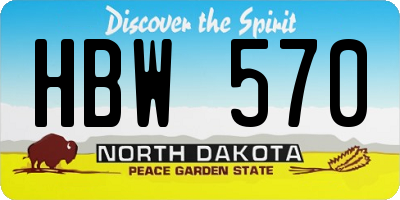 ND license plate HBW570
