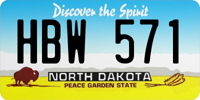 ND license plate HBW571
