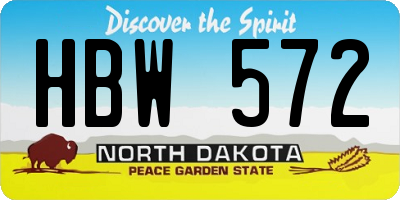 ND license plate HBW572