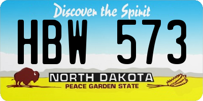 ND license plate HBW573