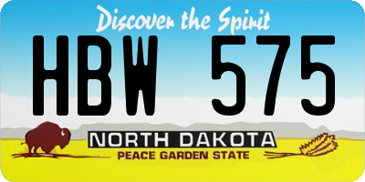 ND license plate HBW575