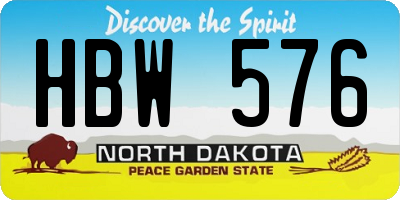ND license plate HBW576