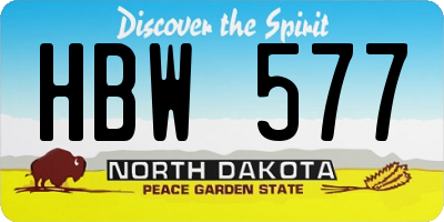 ND license plate HBW577