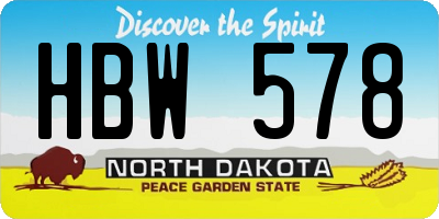 ND license plate HBW578