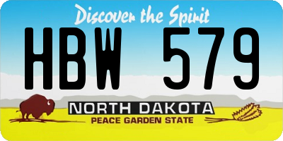 ND license plate HBW579