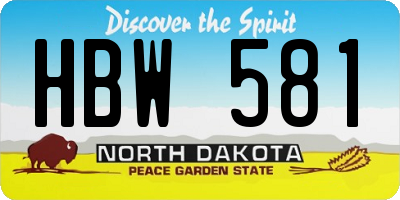 ND license plate HBW581