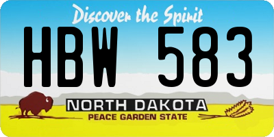ND license plate HBW583