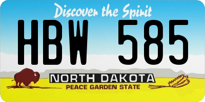 ND license plate HBW585