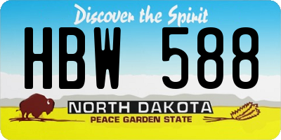 ND license plate HBW588
