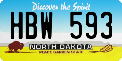 ND license plate HBW593