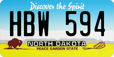 ND license plate HBW594