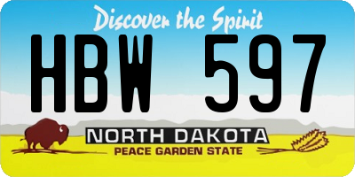 ND license plate HBW597