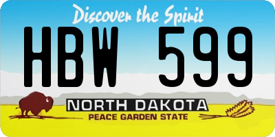 ND license plate HBW599