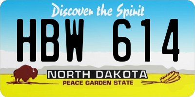 ND license plate HBW614