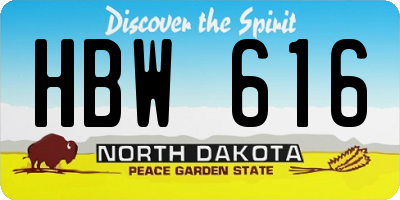 ND license plate HBW616