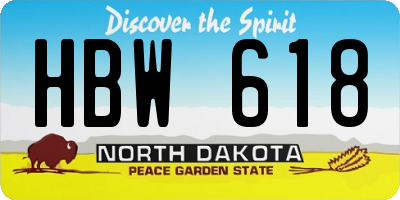 ND license plate HBW618