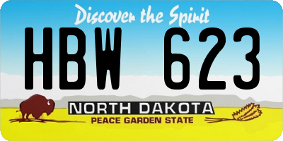 ND license plate HBW623