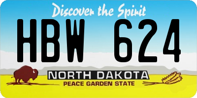 ND license plate HBW624