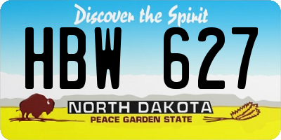 ND license plate HBW627