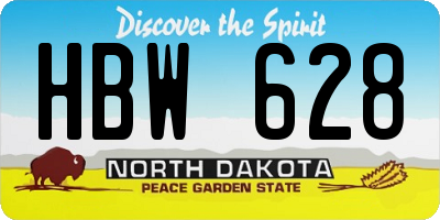 ND license plate HBW628