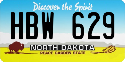 ND license plate HBW629