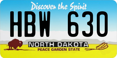 ND license plate HBW630