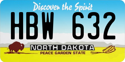 ND license plate HBW632