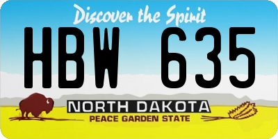 ND license plate HBW635