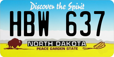 ND license plate HBW637