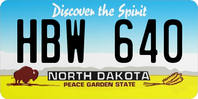 ND license plate HBW640