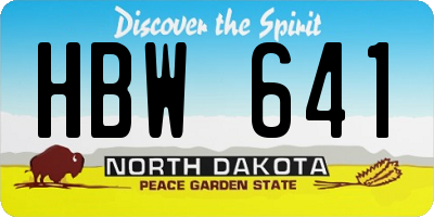 ND license plate HBW641