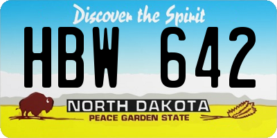 ND license plate HBW642
