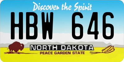 ND license plate HBW646