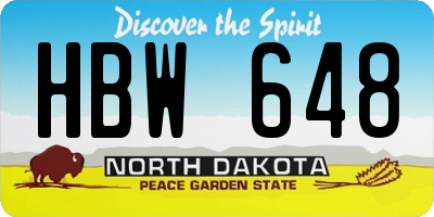 ND license plate HBW648