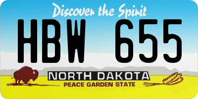ND license plate HBW655