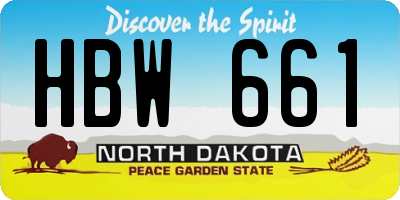 ND license plate HBW661
